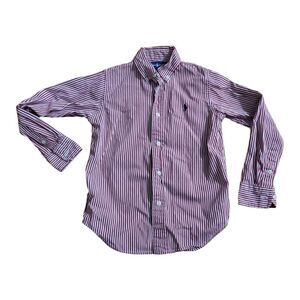 Polo ralph lauren striped oxford shirt red white SZ 6 Dressy Christmas Holiday